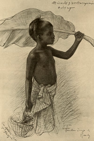 Tamil çocuğu, Kandy, Seylan, 1898. by Christian Wilhelm Allers