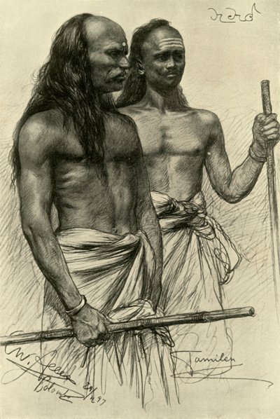 Tamil erkekleri, Kolombo, Seylan, 1898. by Christian Wilhelm Allers