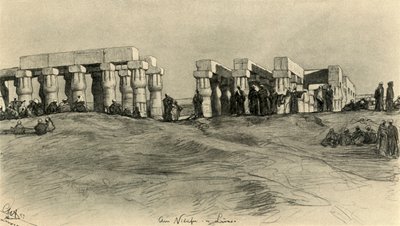 Tapınak kalıntıları, Luksor, Mısır, 1898. by Christian Wilhelm Allers