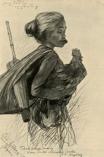 Tütün çiğneyen kadın, Magelang, Java, 1898. by Christian Wilhelm Allers