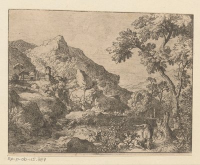 Arkadya dağ manzarası by Christian Wilhelm Ernst Dietrich