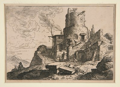 Kule ile manzara by Christian Wilhelm Ernst Dietrich