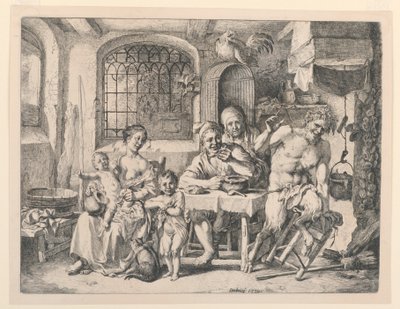 Köylü Evinde Satyr by Christian Wilhelm Ernst Dietrich