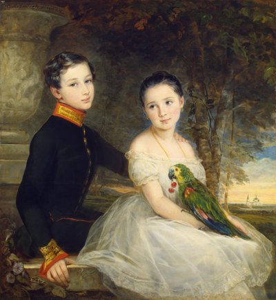 Papağanlı çocuklar Robertson, Christina (1796-1854) by Christina Robertson