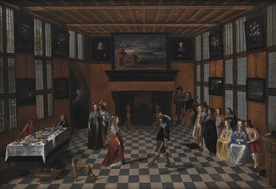 İç Mekanda Dans Eden Parti by Christoffel Jacobsz. van der Laemen