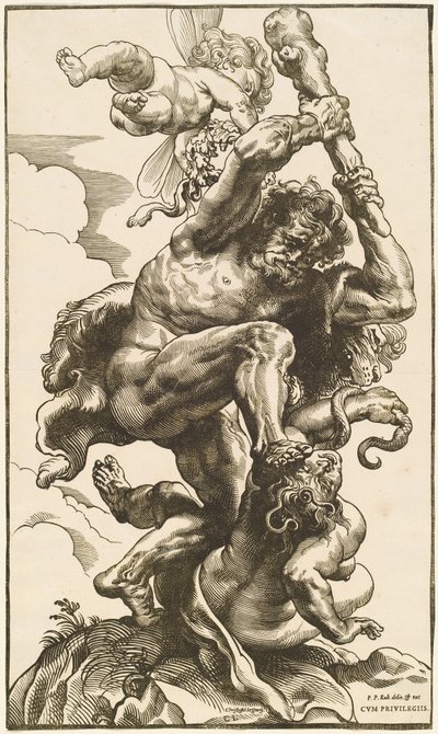 Öfke ve Anlaşmazlıkla Savaşan Herkül by Christoffel Jegher after Sir Peter Paul Rubens
