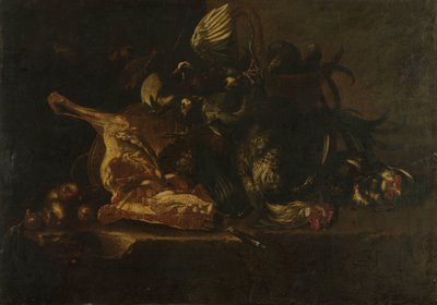 Et ve ölü kuşlar ile natürmort by Christoffel Puytlinck