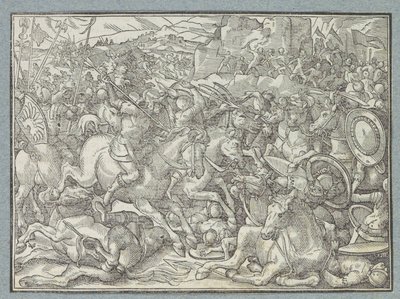 Kaya duvar savaşı İsraillilerin Benjaminlere karşı savaşı by Christoffel van Sichem (I)