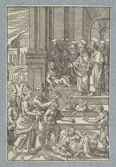 Ananias en Saffira by Christoffel van Sichem (II)