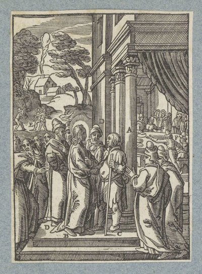 Mesih Şabat günü susuz bir adamı iyileştirir by Christoffel van Sichem (II)