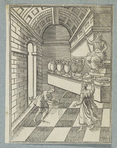 Daniel külleri tapınağın zeminine saçıyor by Christoffel van Sichem (II)