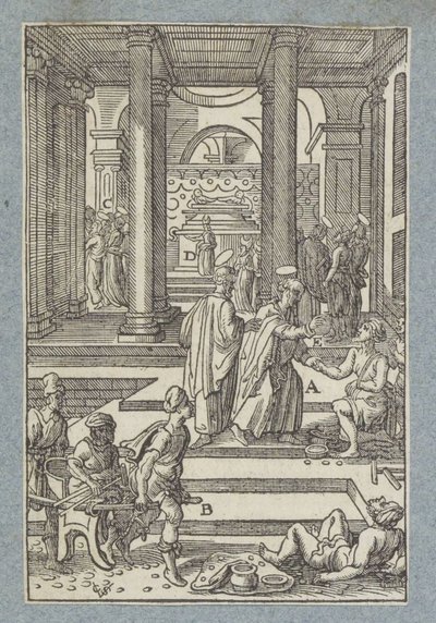 Peter bir felçliyi iyileştiriyor by Christoffel van Sichem (II)