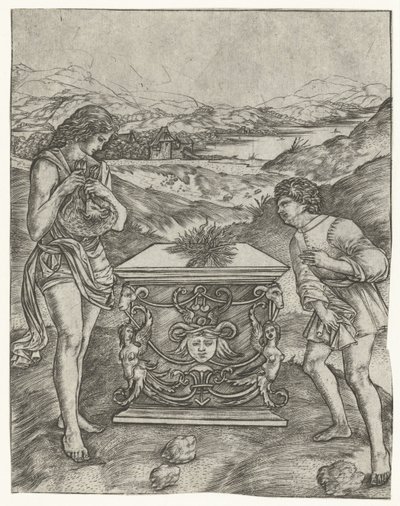 Cain ve Abel sunakta kuzu sunar by Christoforo di Michele Robetta