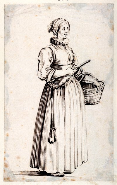 Sepetli ve Bıçaklı Figür (kağıt üzerine kalem ve kahverengi mürekkep) by Kosma Sergejewitsch Petrow Wodkin