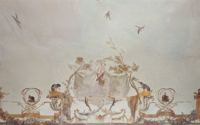 Grande Singerie, detay, c.1735 (duvar resmi) by Christophe Huet