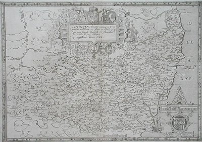 William Web tarafından kazınmış Suffolk Haritası by Christopher (after) Saxton
