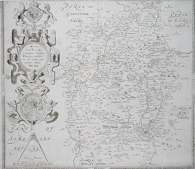 Wiltshire Haritası, William Web tarafından oyulmuş, 1645 yayınlandı (gravür) by Christopher (after) Saxton