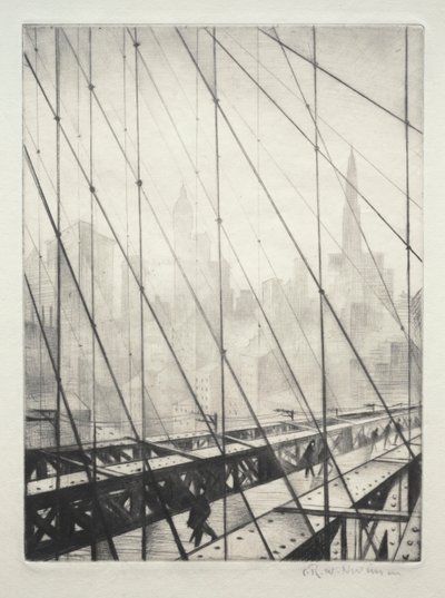 Brooklyn Köprüsü'nden bakmak by Christopher Richard Wynne Nevinson