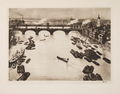 Londra Köprüleri, pub. 1924. by Christopher Richard Wynne Nevinson