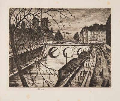 Notre Dame, Paris Rıhtımları, pub. 1931. by Christopher Richard Wynne Nevinson