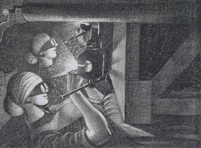 Asetilen Kaynakçıları, 1917 (aşındırma ve kuru nokta) by Christopher Richard Wynne Nevinson