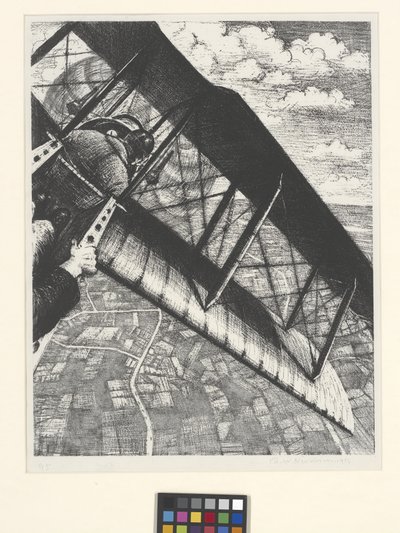 Uçak İnşa Etmek: 4.000 Feet'te Bankacılık (litografi) by Christopher Richard Wynne Nevinson