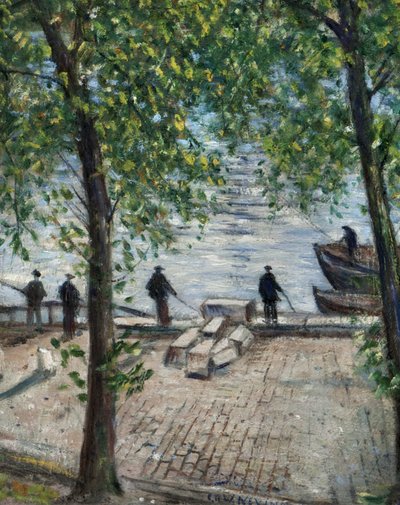 Seine Nehri'ndeki Balıkçılar, 1939 by Christopher Richard Wynne Nevinson