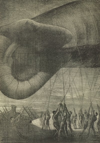 Bir Gözlem Balonunu Geceleri Düşürmek, 1918 by Christopher Richard Wynne Nevinson