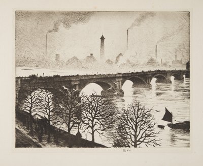 Savoy Penceresinden Waterloo Köprüsü, yayın.1925 (gravür) by Christopher Richard Wynne Nevinson