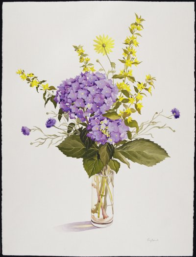 Sarı Loosestrife ile Mavi Ortanca (wc) by Christopher Ryland