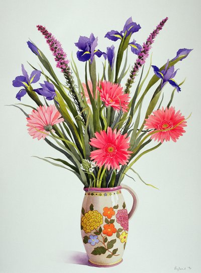 Hollanda Sürahisinde Süsen ve Gerbera (wc) by Christopher Ryland