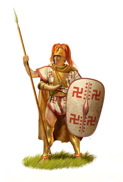 Samnite Piyadesi, MÖ 3. Yüzyıl, Antik İtalya, 2020 (karakalem, dijital yağ, 3d cgi) by Christos Giannopolous