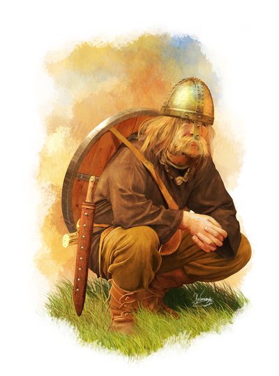 Viking Savaşçısı, 9. Yüzyıl AA, 2014 (karakalem, dijital yağlıboya, 3d cgi) by Christos Giannopolous