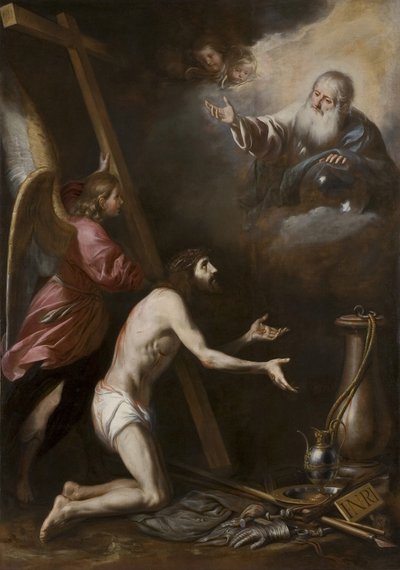 İspanyolca: Cristo flagelado arrodillado ante Dios Padre (Baba Tanrı