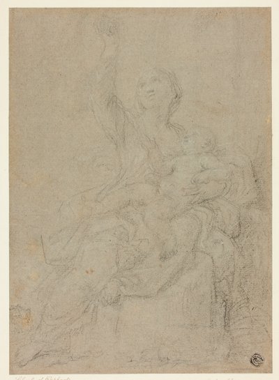 Oturan Madonna ve Çocuk by Ciro Ferri