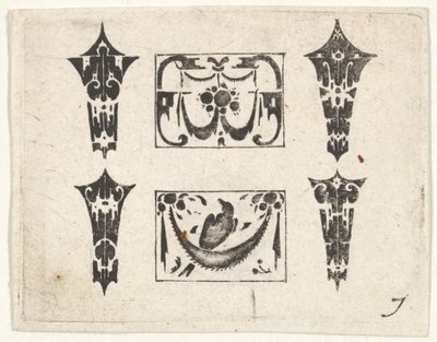İki Yatay Panelli ve Dört Çerçeveli Blackwork Baskı, yakl. 1620. by Claes Jansz Visscher