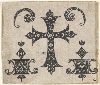 Latin Haçlı ve Küçük Motifli Kara İş Baskısı, yakl. 1620. by Claes Jansz Visscher