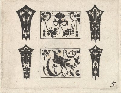 Simetrik Schweifwerk Desenli Siyah İş Baskısı, yakl. 1620. by Claes Jansz Visscher