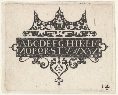 Alfabe ile Blackwork Baskı, yaklaşık. 1620. by Claes Jansz Visscher