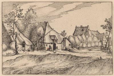 Köydeki Çiftlikler by Claes Jansz Visscher after Johannes van Doetechum, the Elder after Lucas