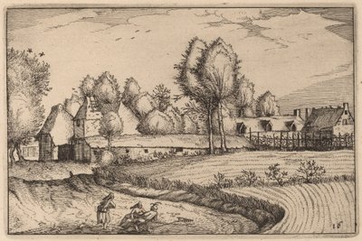 Tarla boyunca yol by Claes Jansz Visscher after Johannes van Doetechum, the Elder after Lucas