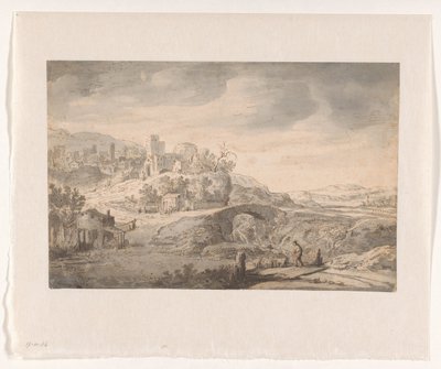 Tepede bir kasaba ve bir çoban ile manzara by Claes Moeyaert (possibly)