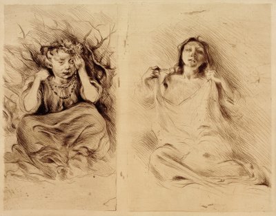 Çocukluk / üvez zincirli kız (?) Nakış / uyanış by Clara Siewert