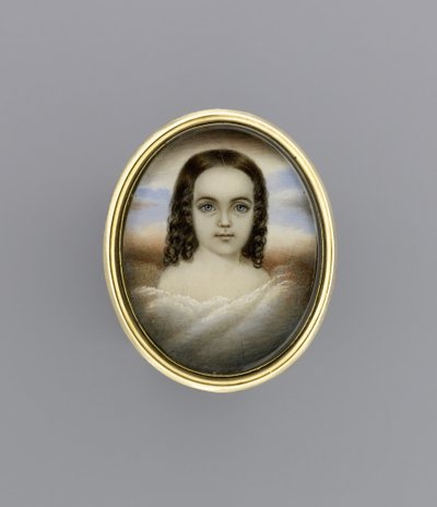 Bir Kızın Portresi, c.1852 (fildişi üzerine suluboya) by Clarissa Peters