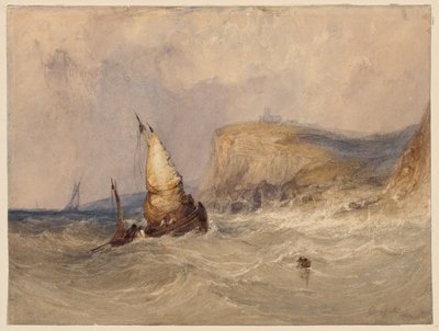 Ships Off Whitby (kağıt üzerine arap zamkı ile suluboya) by Clarkson Frederick Stanfield