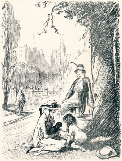 Kensington Bahçelerinde - Altıncı Aşama, c1920 by Claude Allin Shepperson