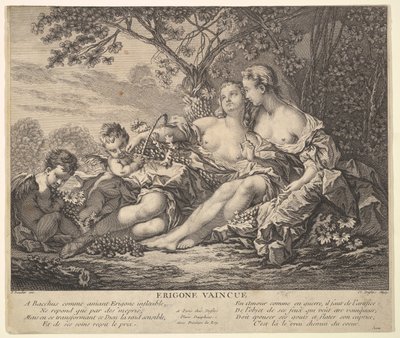 Erigone Mağlup, ca. 1745. by Claude Augustin Duflos