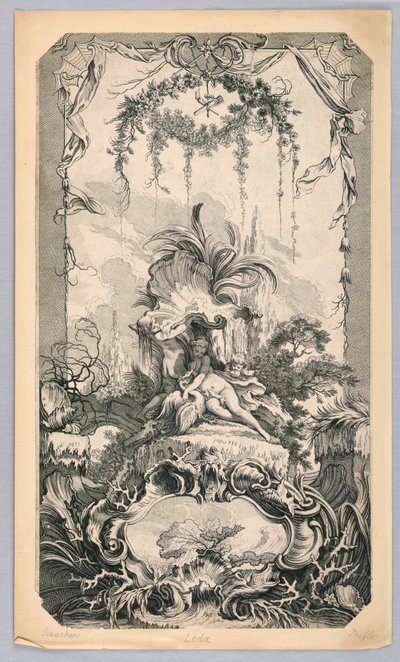 Leda ve Kuğu by Claude Augustin Duflos