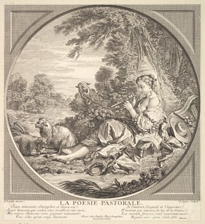 Pastoral Şiir, ca. 1742. by Claude Augustin Duflos