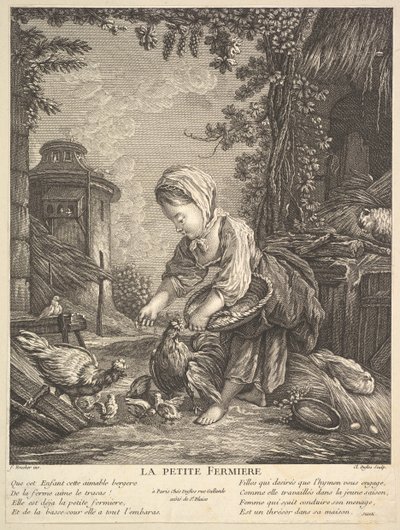 Küçük Çiftlik Kızı, ca. 1753. by Claude Augustin Duflos